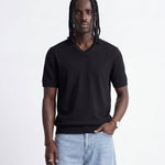 V NECK KNIT BLACK - Benevierre