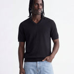 V NECK KNIT BLACK - Benevierre