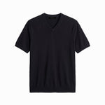 V NECK KNIT BLACK - Benevierre