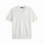 V NECK KNIT WHITE - Benevierre