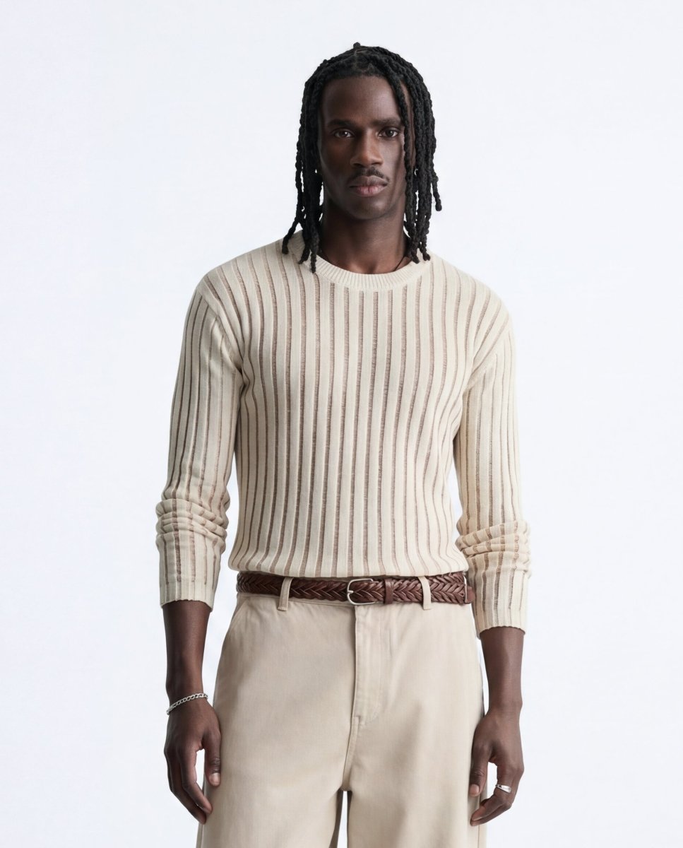 VERTICAL KNIT CREWNECK - Benevierre