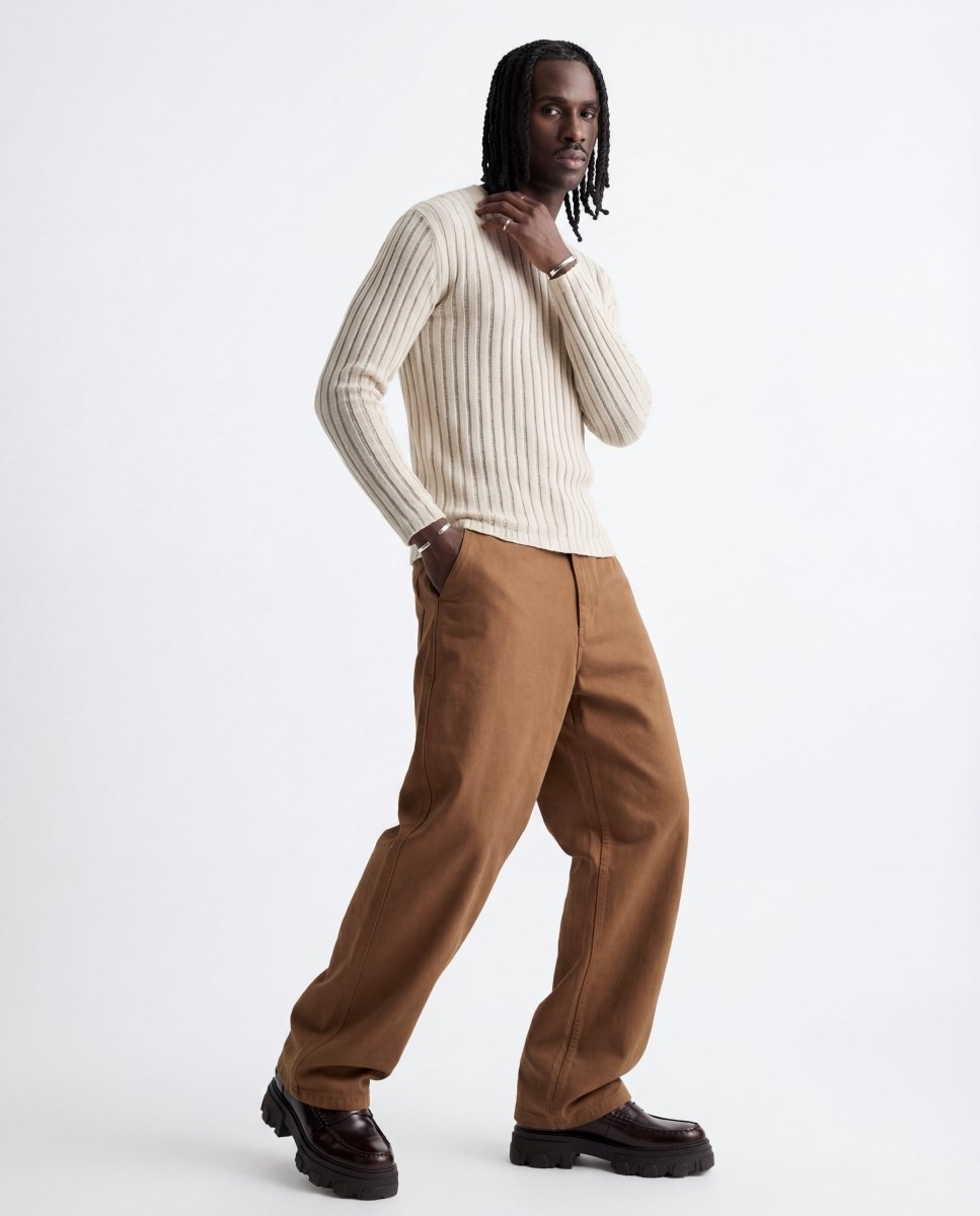 VERTICAL KNIT CREWNECK - Benevierre