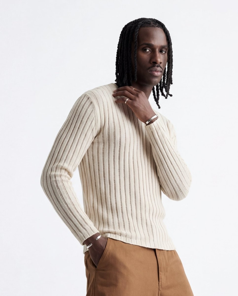 VERTICAL KNIT CREWNECK - Benevierre