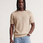 VERTICAL KNIT TEE BEIGE - Benevierre