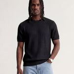 VERTICAL KNIT TEE BLACK - Benevierre