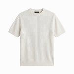 VERTICAL KNIT TEE WHITE - Benevierre