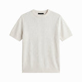 VERTICAL KNIT TEE WHITE - Benevierre