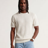 VERTICAL KNIT TEE WHITE - Benevierre
