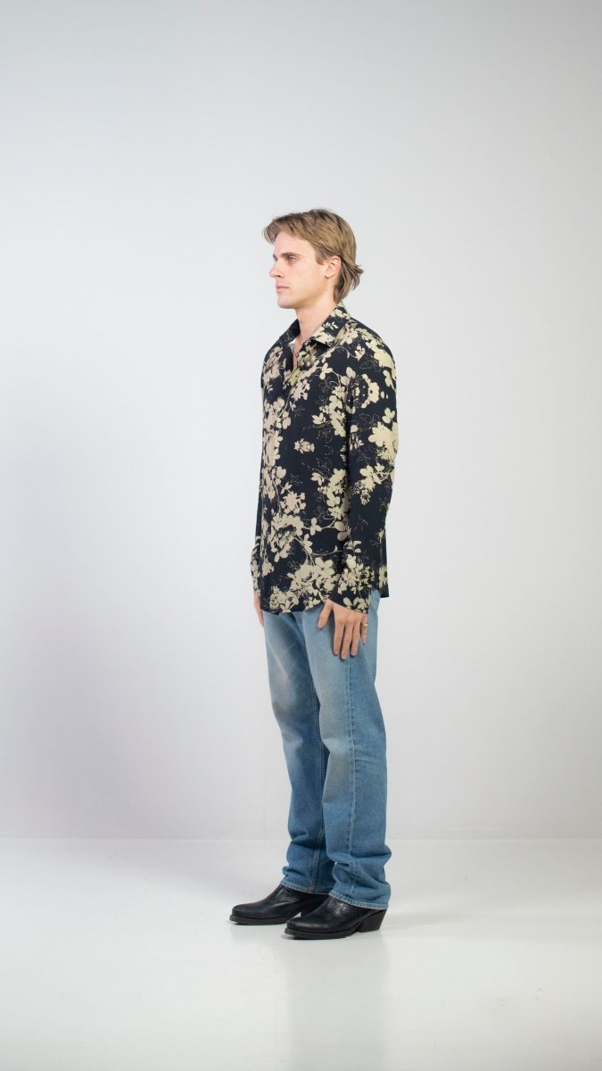 CAMICIA BLACK FLOWERS - Benevierre