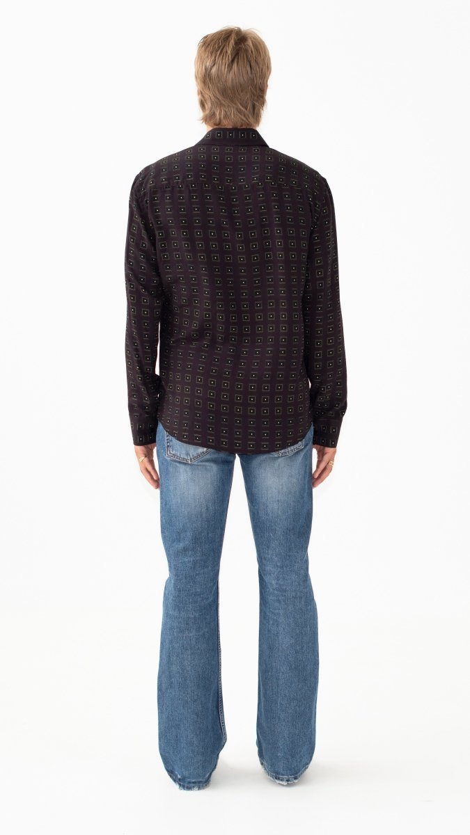 CAMICIA BROWN CLOCKS - Benevierre