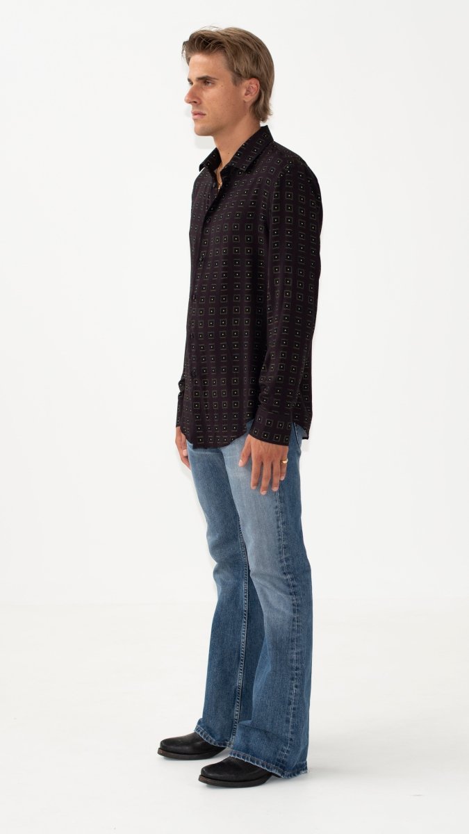 CAMICIA BROWN CLOCKS - Benevierre
