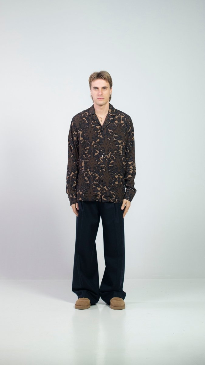 CAMICIA BROWN PAISLEY BAROQUE - Benevierre