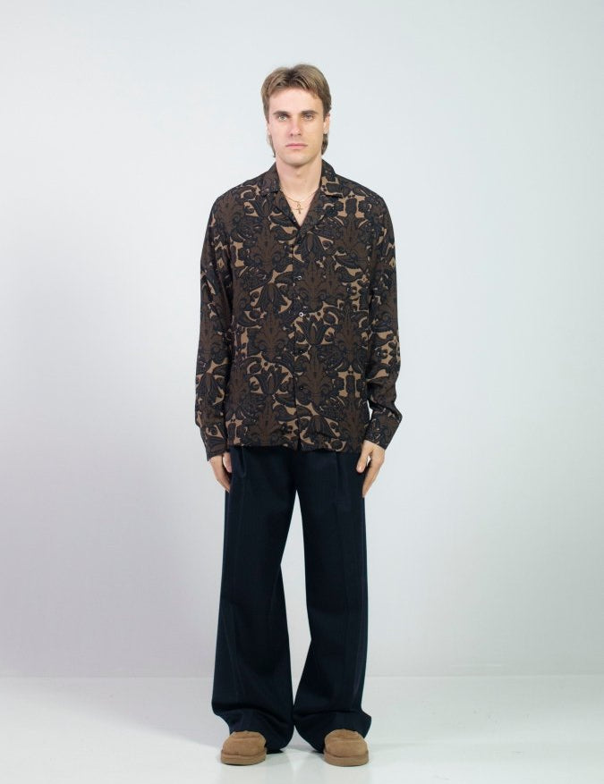 CAMICIA BROWN PAISLEY BAROQUE - Benevierre