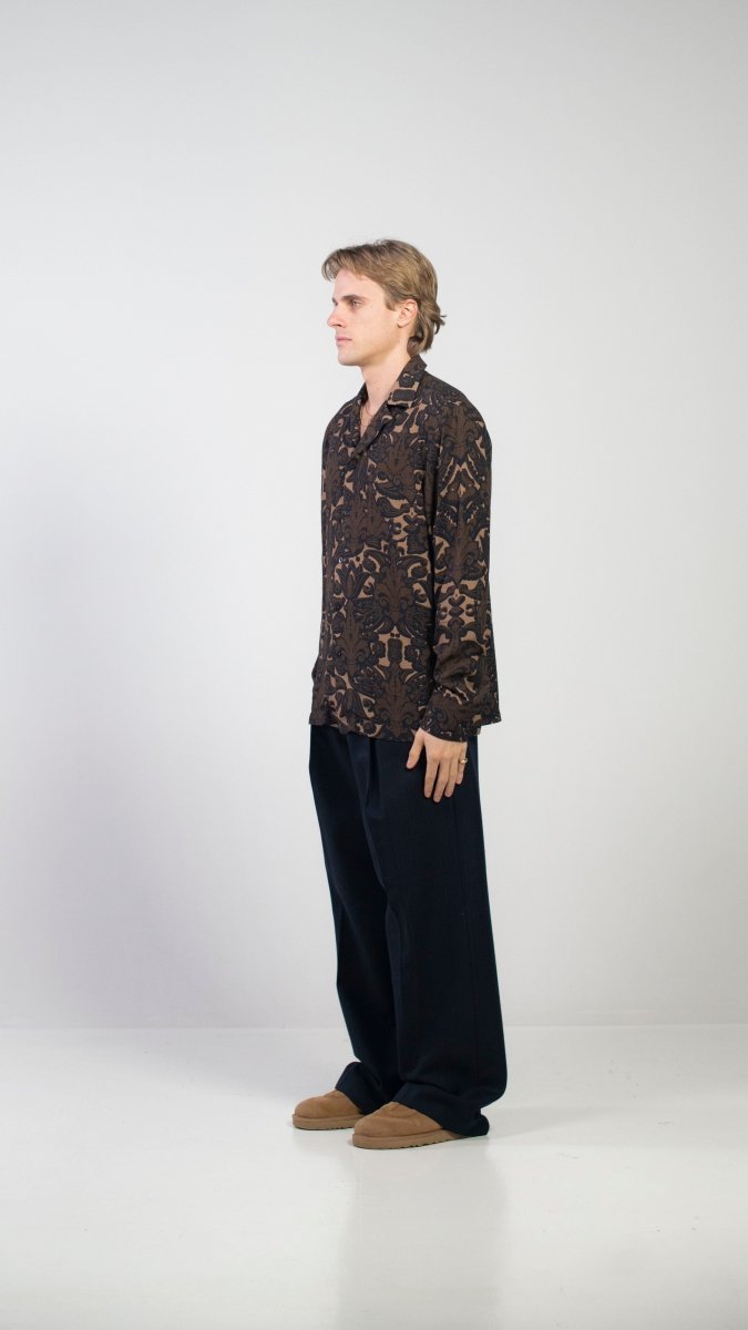 CAMICIA BROWN PAISLEY BAROQUE - Benevierre