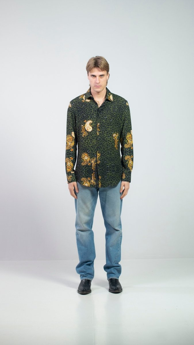 CAMICIA GREEN LEOPARD PAISLEY - Benevierre