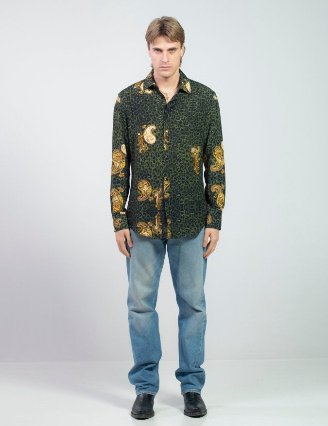 CAMICIA GREEN LEOPARD PAISLEY - Benevierre