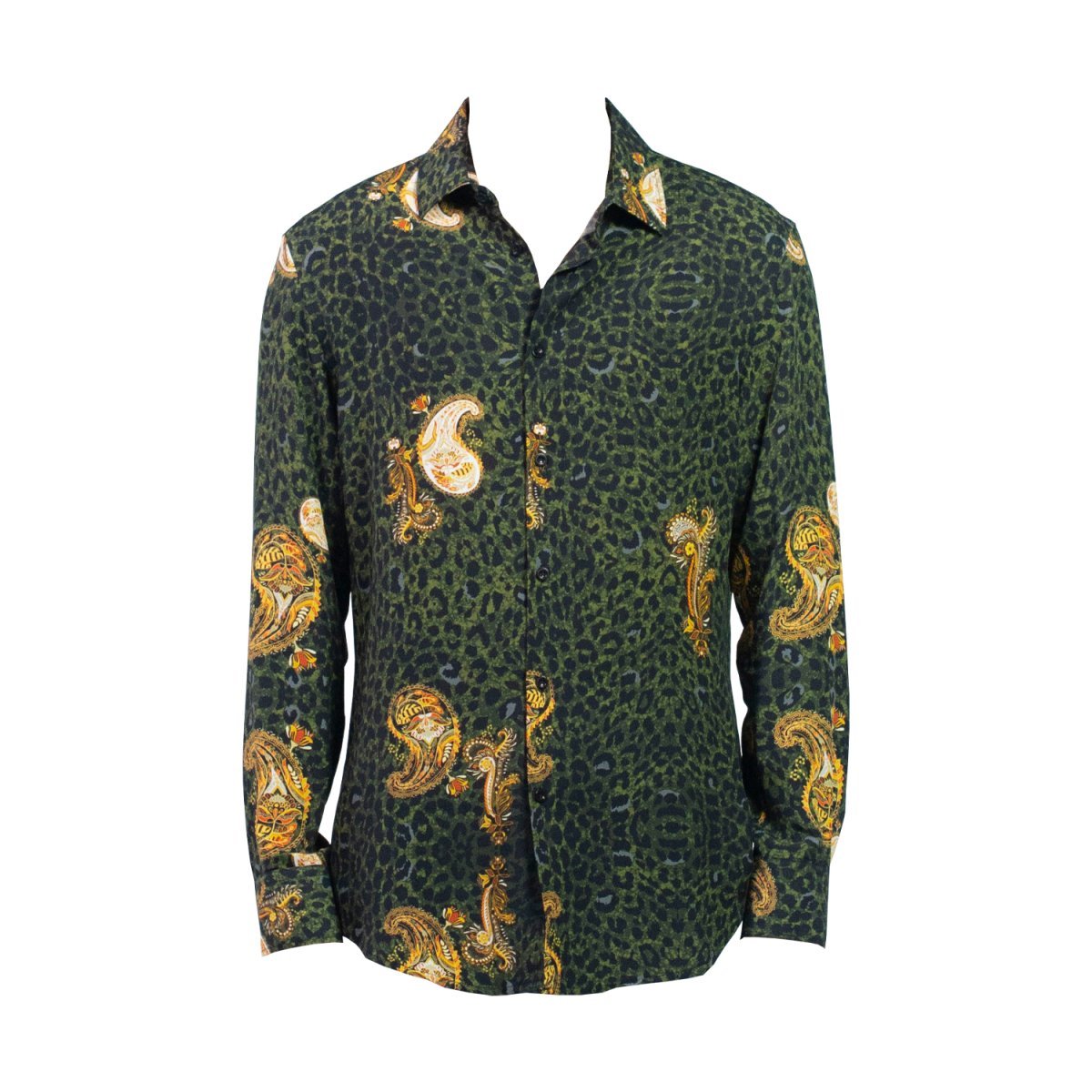 CAMICIA GREEN LEOPARD PAISLEY - Benevierre