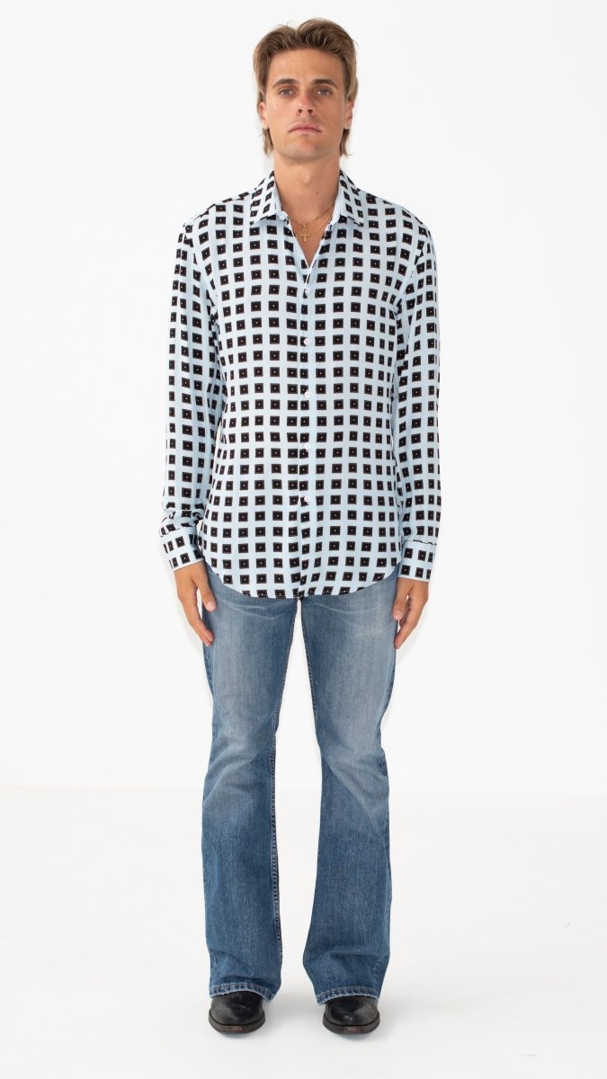 CAMICIA LIGHT BLUE CLOCKS - Benevierre