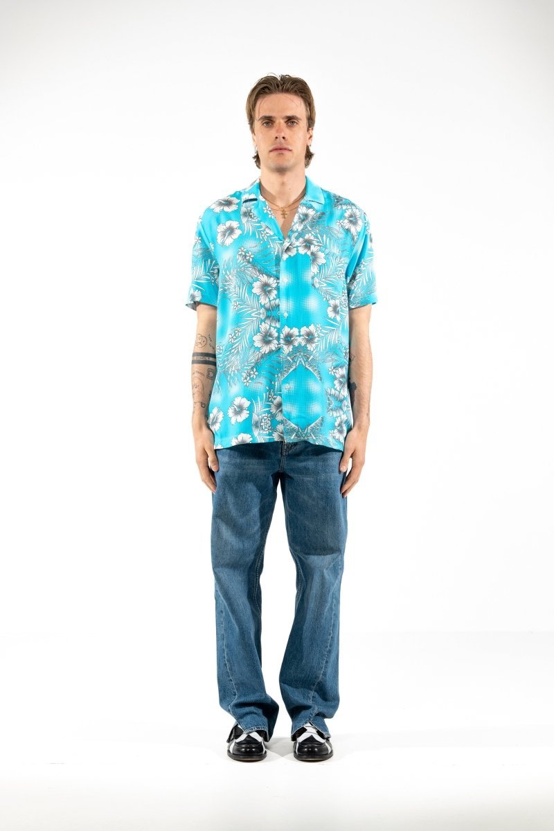 CAMICIA LIGHT BLUE FLOWERS - Benevierre