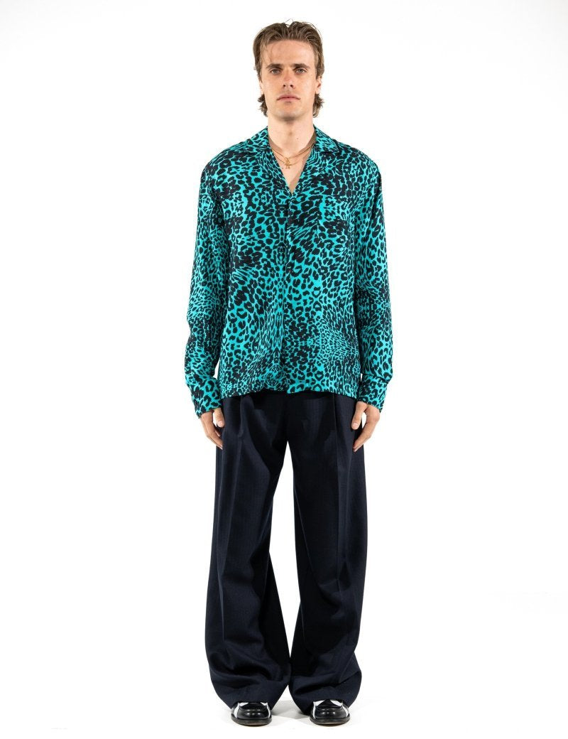 CAMICIA LIGHT BLUE LEOPARD - Benevierre