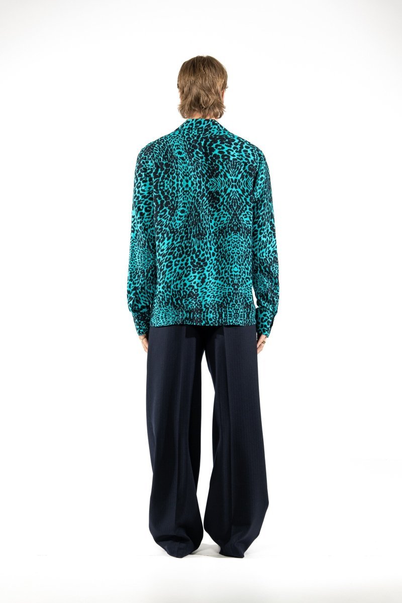 CAMICIA LIGHT BLUE LEOPARD - Benevierre